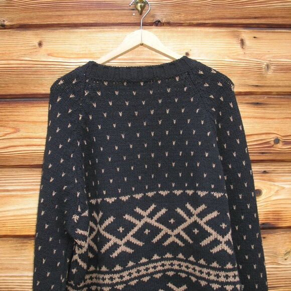 Moncler Black Tan Wool Blend Crew Neck Sweater - Picture 6 of 8